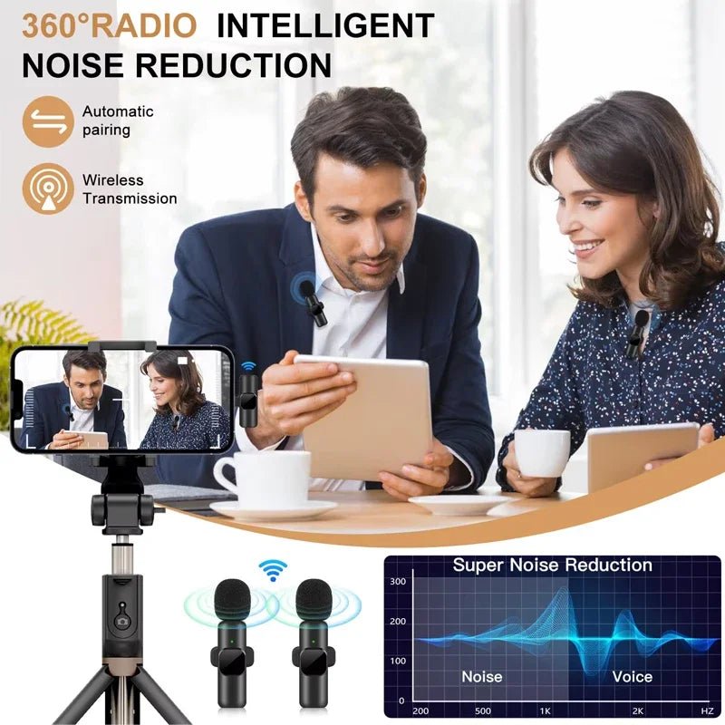 Microphone Wireless Lavalier Microphone for Live Streaming/YouTube/TikTok/Facebook Live Noise Reduction Mic For iPhone/Android Ai-TechWorld