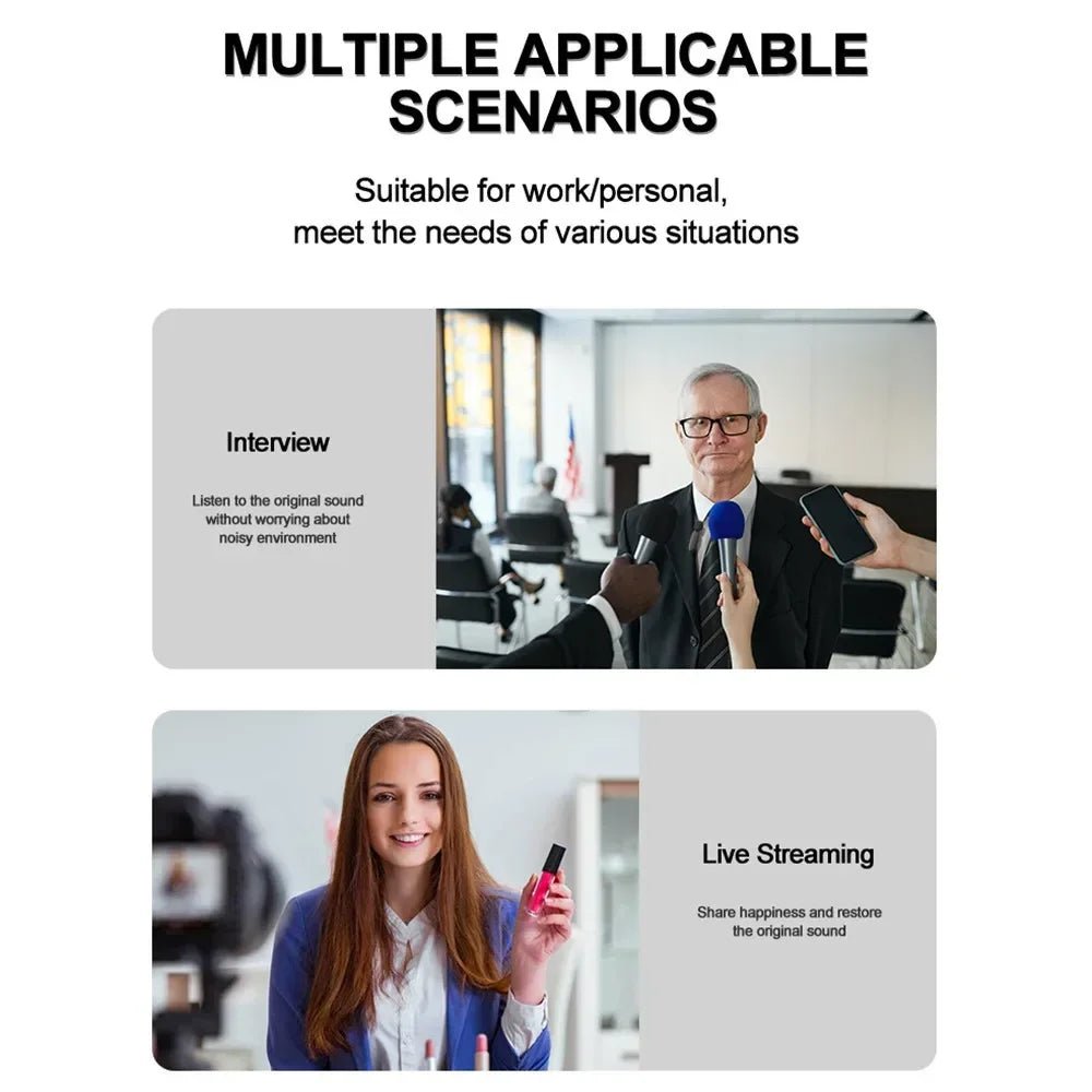 Microphone Wireless Lavalier Microphone for Live Streaming/YouTube/TikTok/Facebook Live Noise Reduction Mic For iPhone/Android Ai-TechWorld
