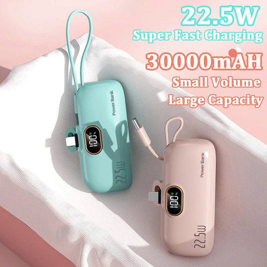 Mini Convenient Mobile Power Bank 30000mah Portable Fast Charging Suitable For iPhone 16 Samsung Xiaomi External Battery Ai-TechWorld