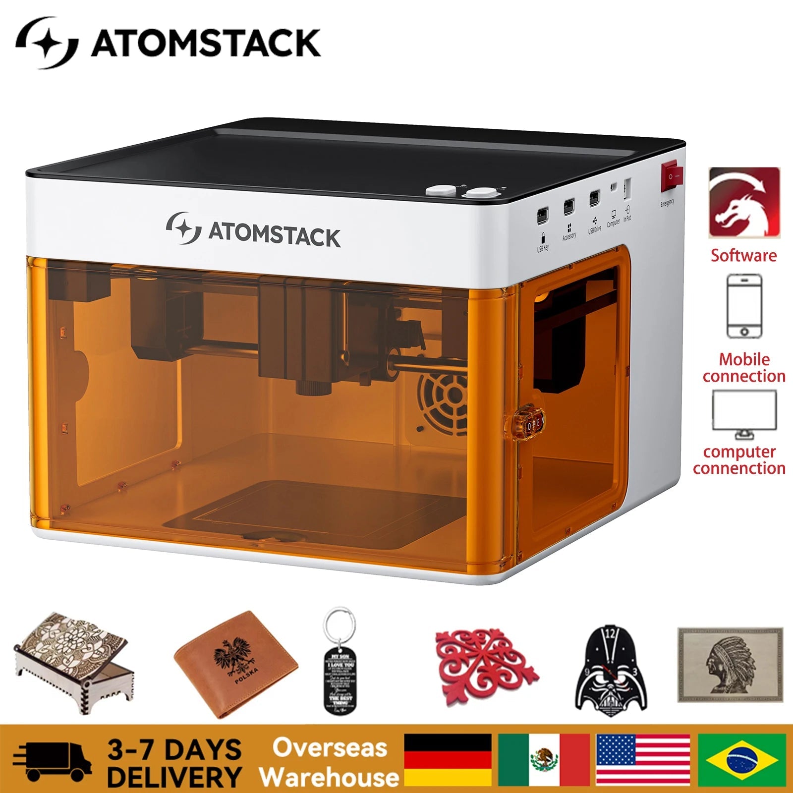 Mini Enclosed Laser Engraving Machine – 5W Diode Laser with High Precision ai-techworld