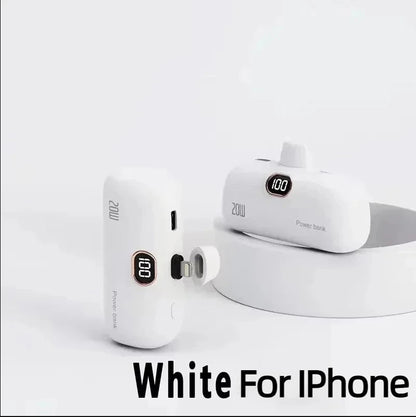 Mini Power Bank 2000/5000mAh Built Cable Portable Mobile Charger Fast Charger Spare Battery Capsule Power bank For iPhone Type-C Ai-TechWorld