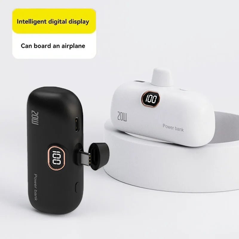 Mini Power Bank 2000/5000mAh Built Cable Portable Mobile Charger Fast Charger Spare Battery Capsule Power bank For iPhone Type-C Ai-TechWorld