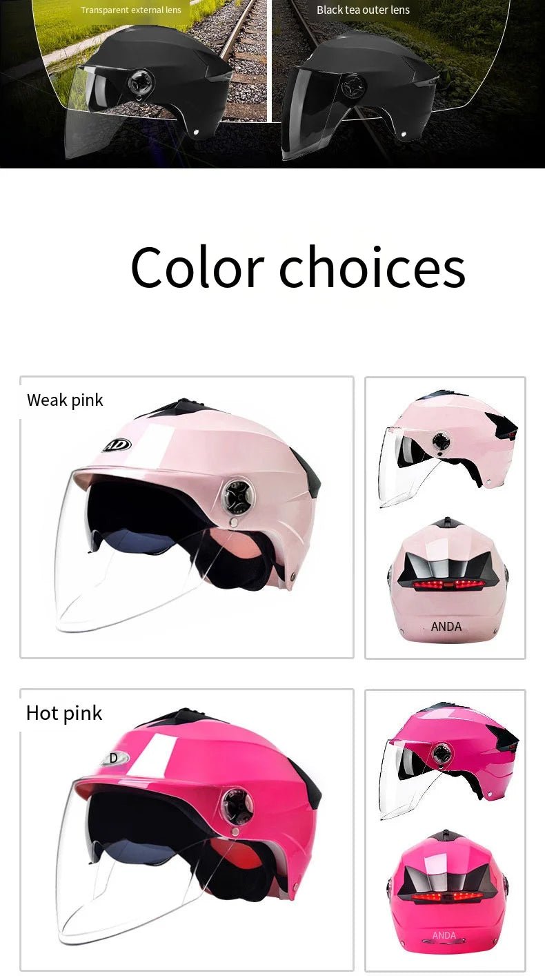 LED Motorcycle Helmet with Double Visor - Rechargeable Moped & Electric Scooter Safety Light Ai-TechWorld