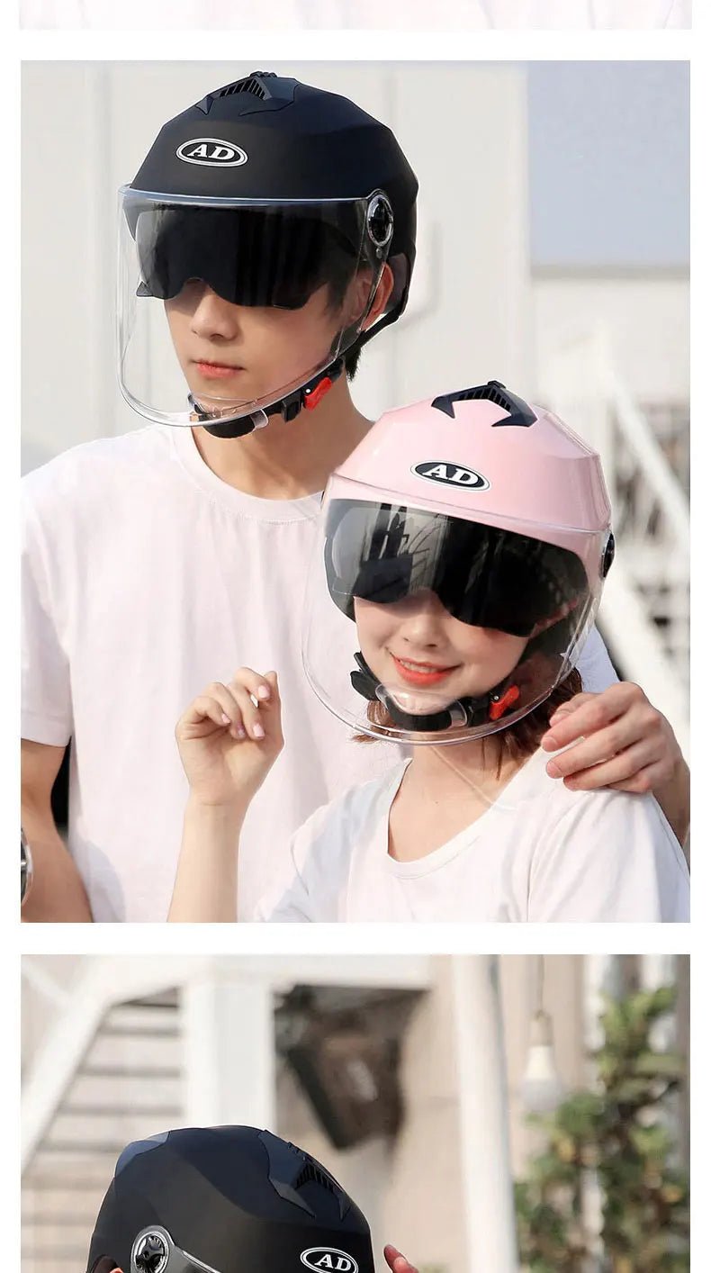 LED Motorcycle Helmet with Double Visor - Rechargeable Moped & Electric Scooter Safety Light Ai-TechWorld