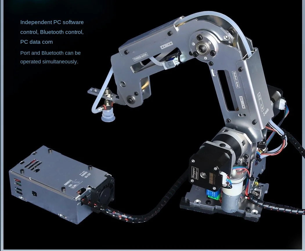 Multi Axis Robotic Arm Industrial Stepping Metal Manipulator For Arduino 2560 Robot DIY Kit with Suction Cup/Stepper Motor Claw Ai-TechWorld 