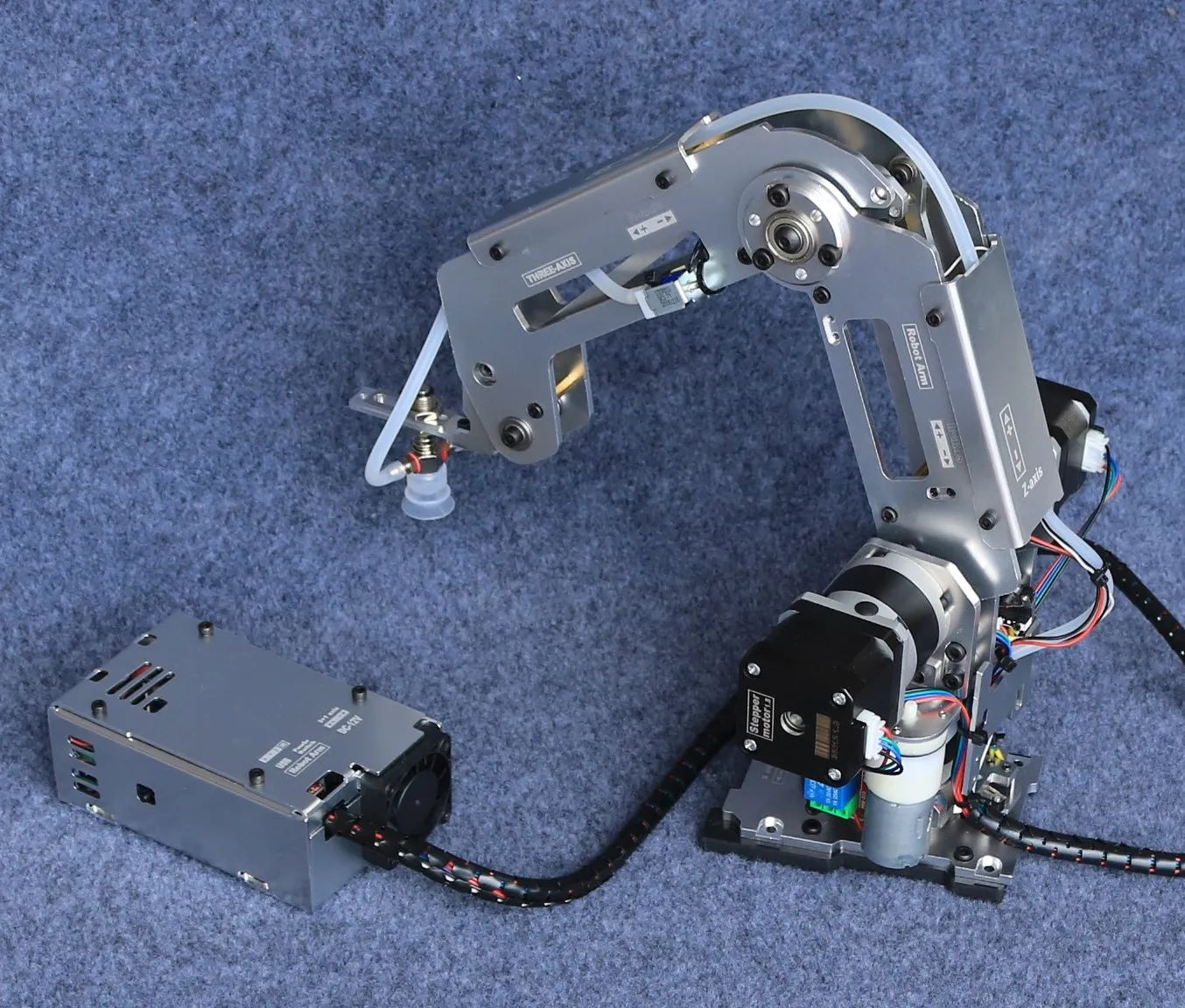 Multi Axis Robotic Arm Industrial Stepping Metal Manipulator For Arduino 2560 Robot DIY Kit with Suction Cup/Stepper Motor Claw Ai-TechWorld 