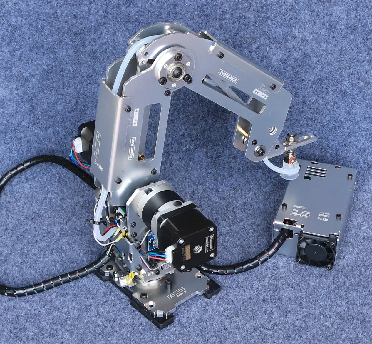 Multi Axis Robotic Arm Industrial Stepping Metal Manipulator For Arduino 2560 Robot DIY Kit with Suction Cup/Stepper Motor Claw Ai-TechWorld 