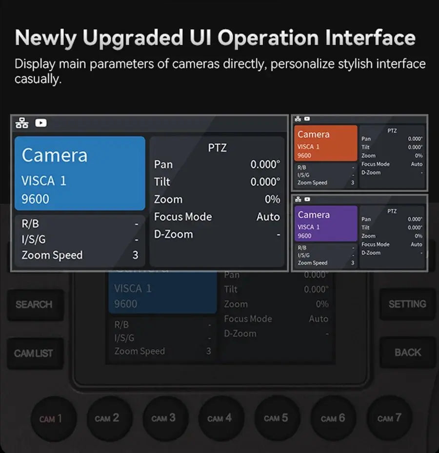 NDI PTZ Camera Joystick Controller POE 3" Preview LCD PTZ Controller Keyboard with 4D Joystick for Broadcast Church Live Streami - Ai - TechWorld
