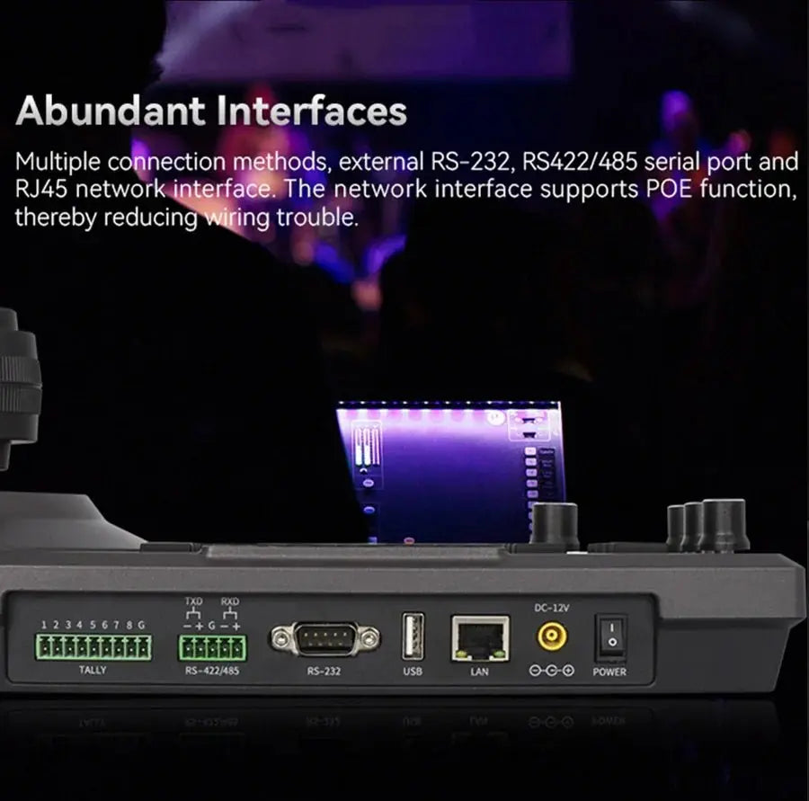 NDI PTZ Camera Joystick Controller POE 3" Preview LCD PTZ Controller Keyboard with 4D Joystick for Broadcast Church Live Streami - Ai - TechWorld