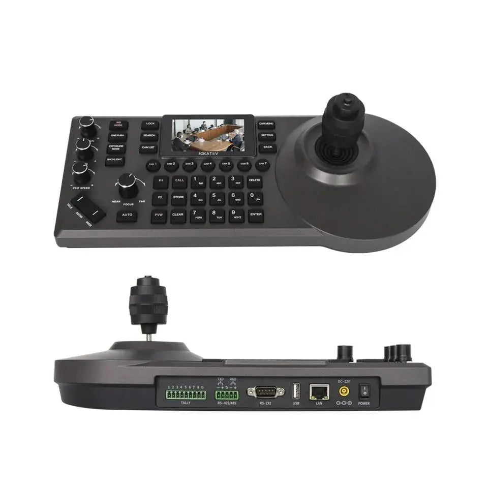 NDI PTZ Camera Joystick Controller POE 3" Preview LCD PTZ Controller Keyboard with 4D Joystick for Broadcast Church Live Streami - Ai - TechWorld