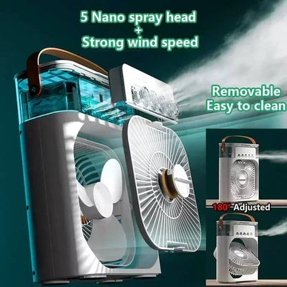 Portable 3-In-1 Fan Air Cooler w/ LED Night Light - Versatile Office/Home Cooling Solution Ai-TechWorld