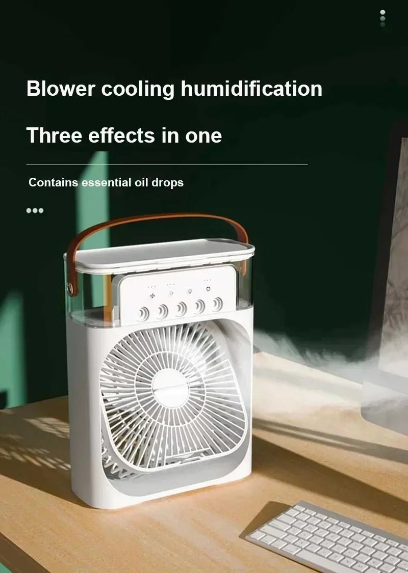 Portable 3-In-1 Fan Air Cooler w/ LED Night Light - Versatile Office/Home Cooling Solution Ai-TechWorld
