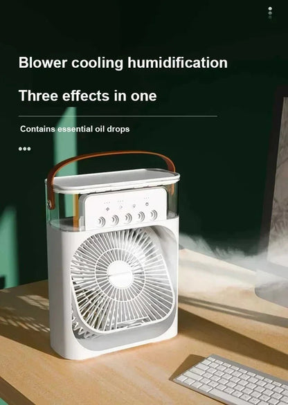 Portable 3-In-1 Fan Air Cooler w/ LED Night Light - Versatile Office/Home Cooling Solution Ai-TechWorld