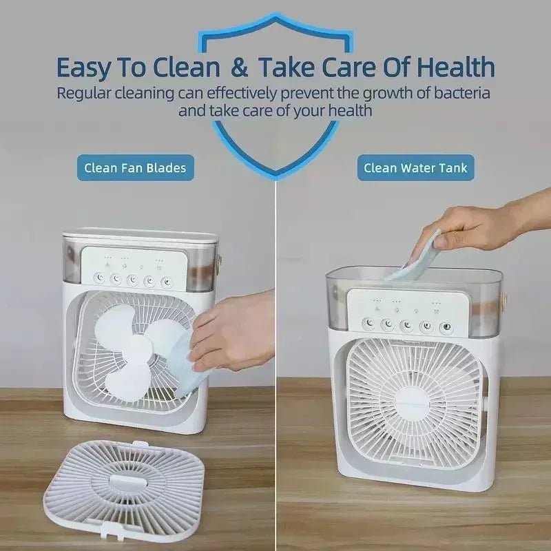 Portable 3-In-1 Fan Air Cooler w/ LED Night Light - Versatile Office/Home Cooling Solution Ai-TechWorld