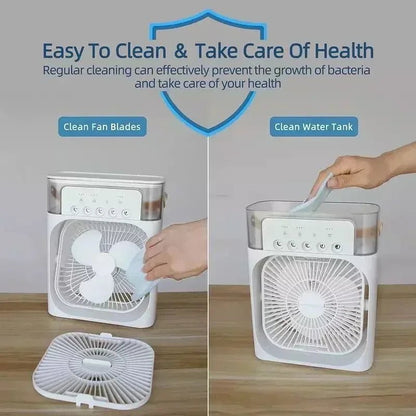 Portable 3-In-1 Fan Air Cooler w/ LED Night Light - Versatile Office/Home Cooling Solution Ai-TechWorld