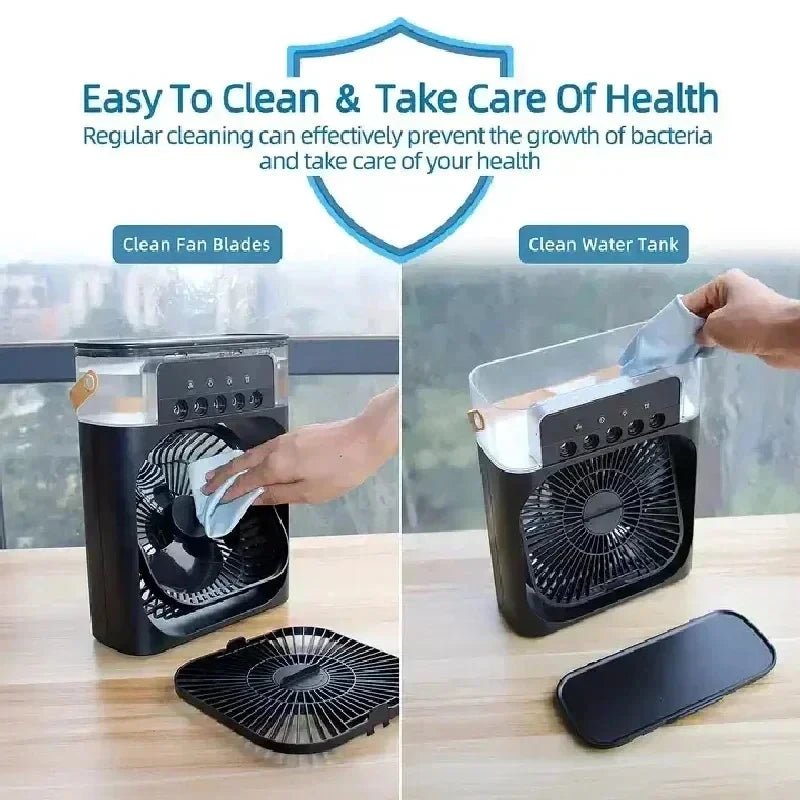 Portable 3-In-1 Fan Air Cooler w/ LED Night Light - Versatile Office/Home Cooling Solution Ai-TechWorld