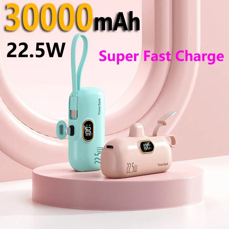 New Mini Convenient Mobile Power Bank 30000mah Portable Fast Charging Suitable For iPhone 16 Samsung Xiaomi External Battery Ai-TechWorld