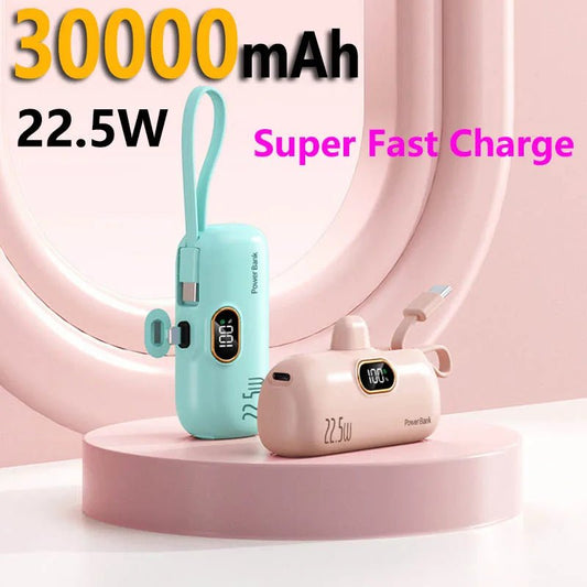 New Mini Convenient Mobile Power Bank 30000mah Portable Fast Charging Suitable For iPhone 16 Samsung Xiaomi External Battery Ai-TechWorld