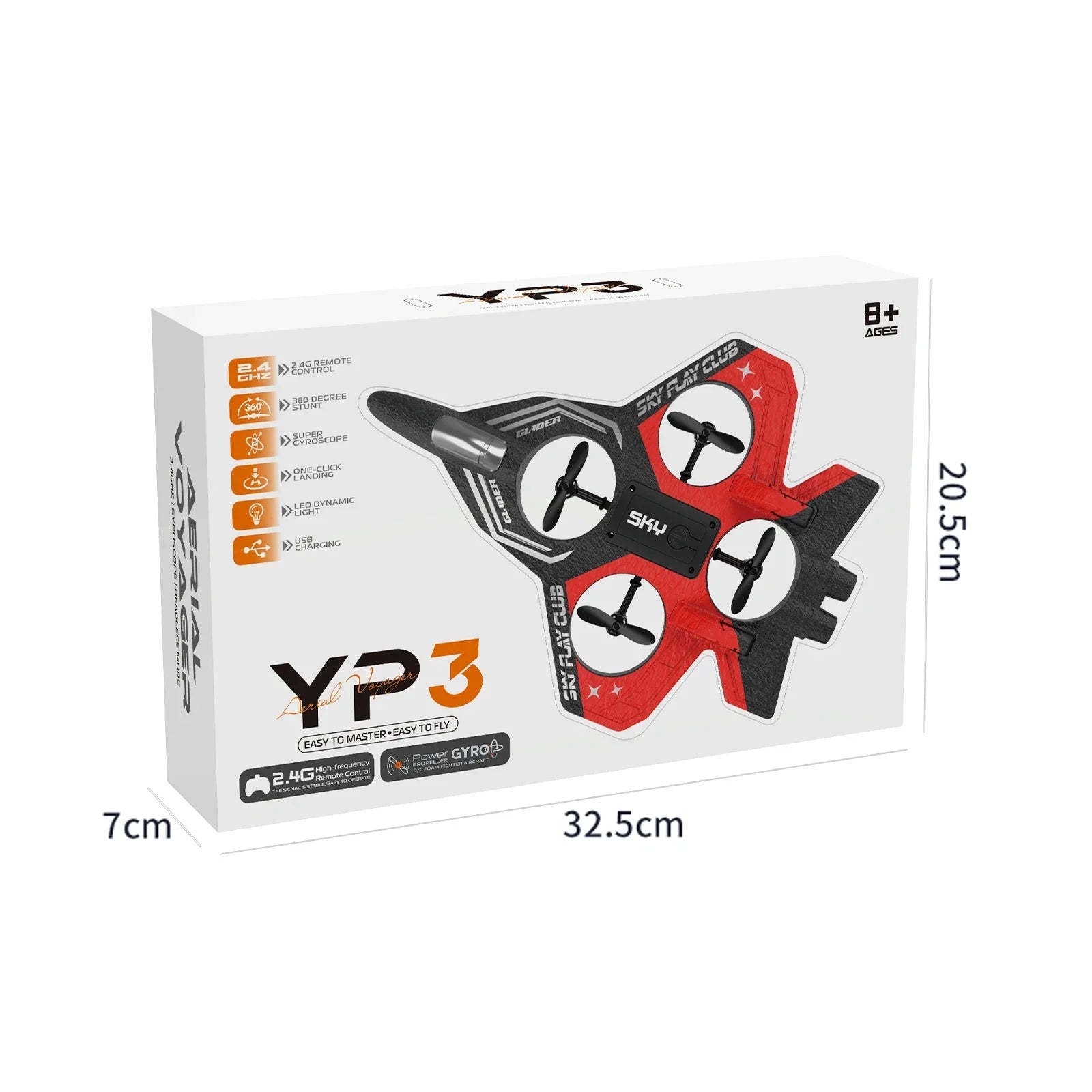 YP3 Glider RC Hobby Jet Stunt Foam Fighter Airplane Toy - 2.4G Remote Control Ai-TechWorld