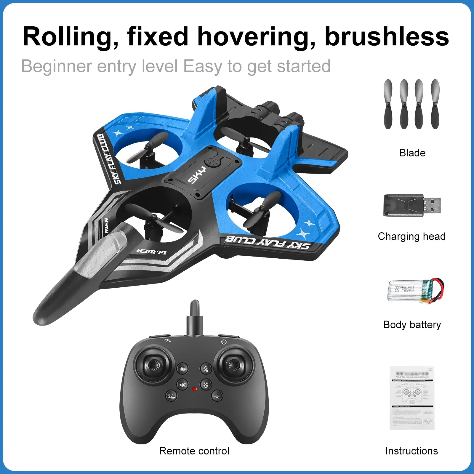 YP3 Glider RC Hobby Jet Stunt Foam Fighter Airplane Toy - 2.4G Remote Control Ai-TechWorld