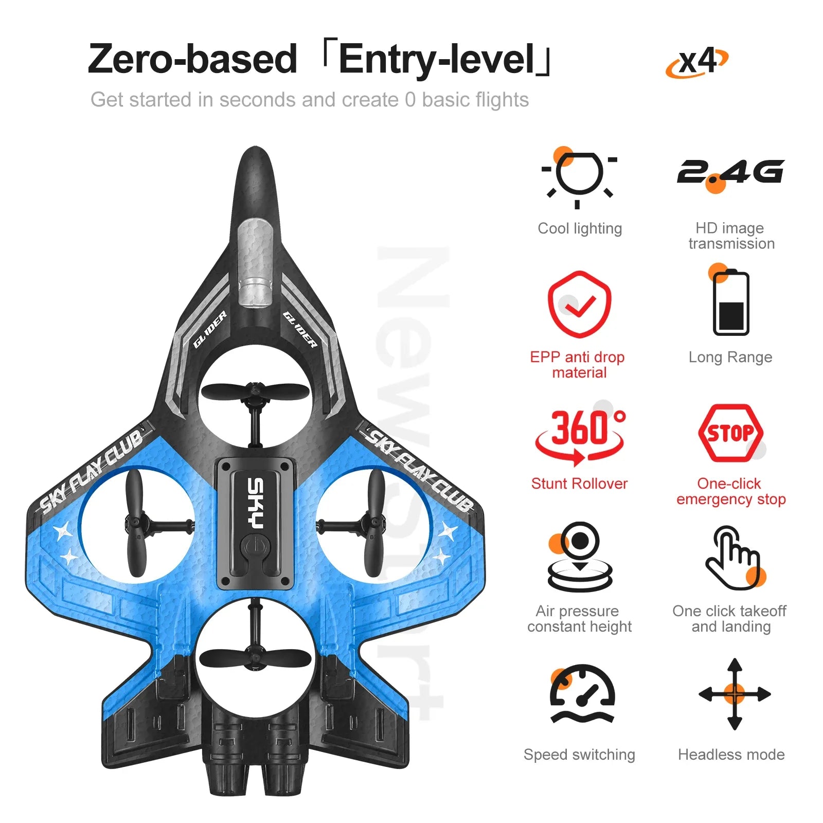 YP3 Glider RC Hobby Jet Stunt Foam Fighter Airplane Toy - 2.4G Remote Control Ai-TechWorld