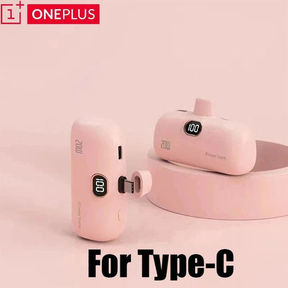 OnePlus 30000mAh Mini Portable Power Bank Capsule Mobile Power Supply Emergency External Battery Fast Charger For iPhone Xiaomi Ai-TechWorld
