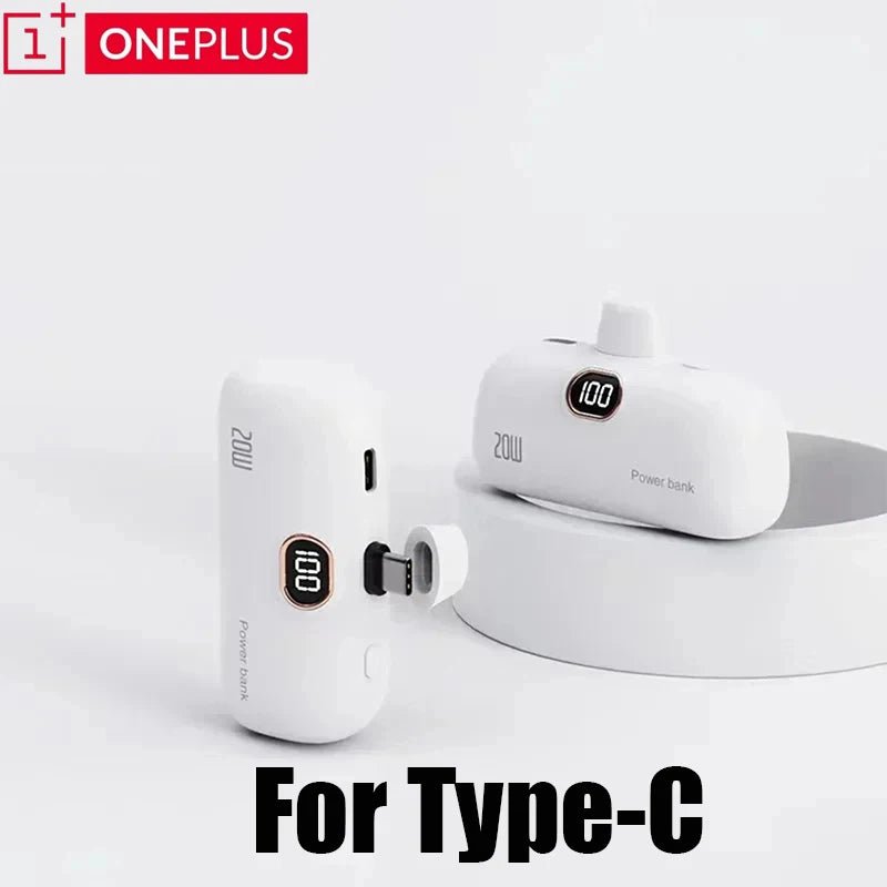 OnePlus 30000mAh Mini Portable Power Bank Capsule Mobile Power Supply Emergency External Battery Fast Charger For iPhone Xiaomi Ai-TechWorld