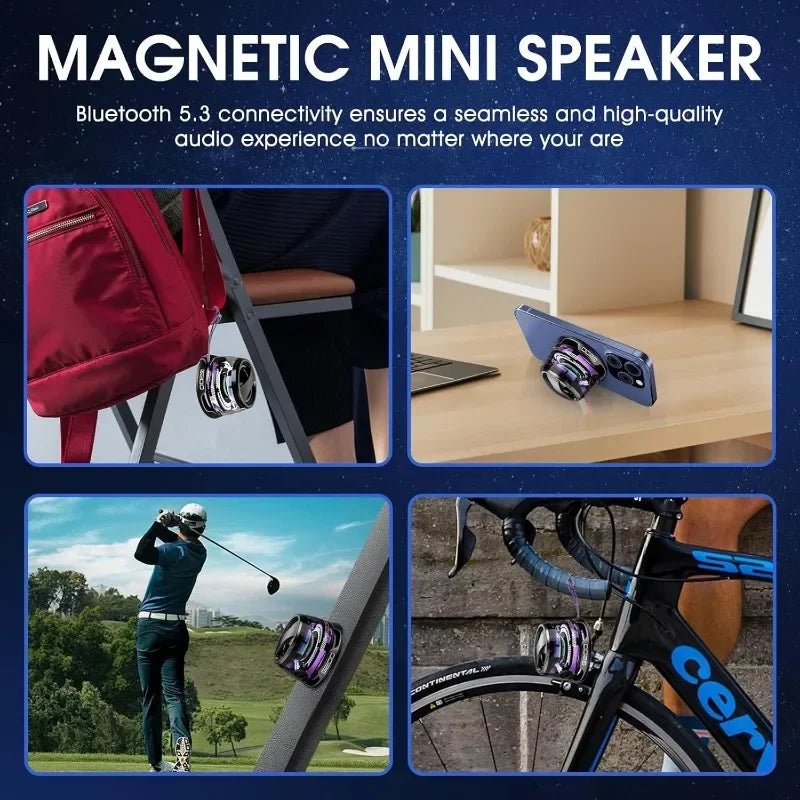Mini Outdoor Bluetooth Speaker - Portable Wireless Travel Speaker with RGB Light & Phone Holder - #Ai-TechWorld#