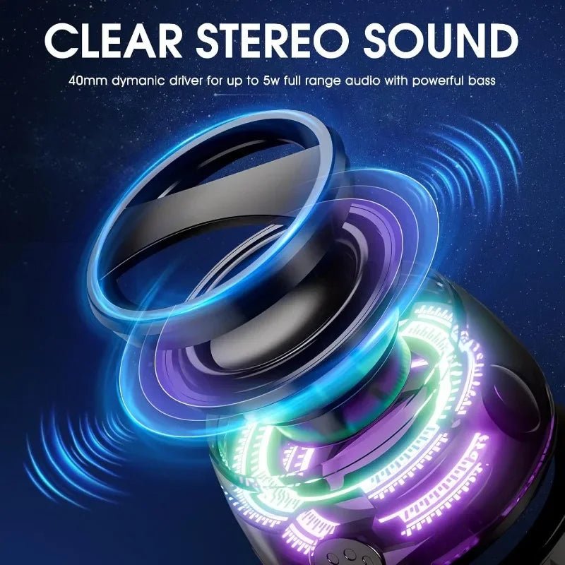 Mini Outdoor Bluetooth Speaker - Portable Wireless Travel Speaker with RGB Light & Phone Holder - #Ai-TechWorld#