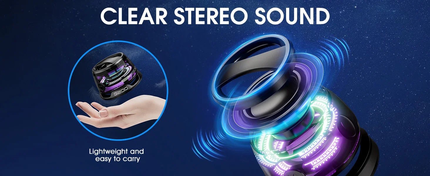 Mini Outdoor Bluetooth Speaker - Portable Wireless Travel Speaker with RGB Light & Phone Holder - #Ai-TechWorld#