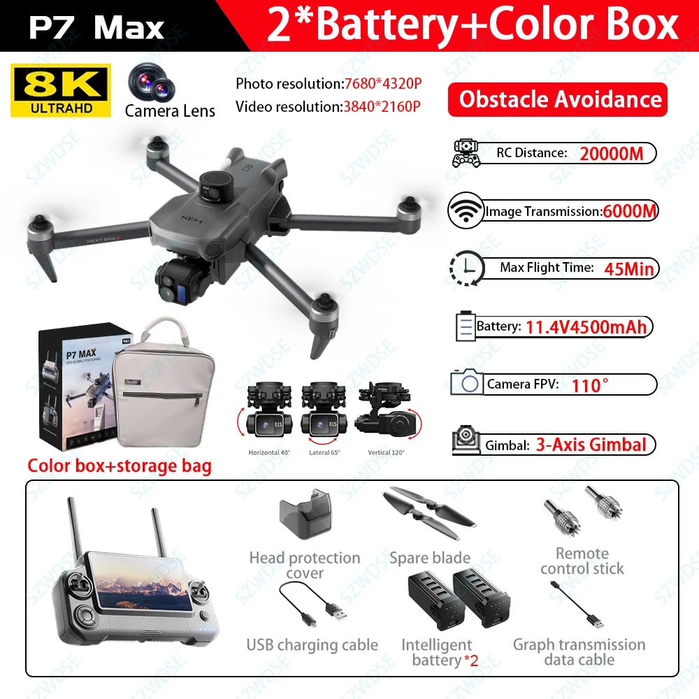 P7 MAX High-end GPS Drone 8K Camera Remote Control Quadcopter - Ai-TechWorld
