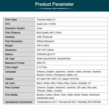 Phezer P17 Handheld Inkjet Printer - Expiry Date, Barcode, Label 28 Languages Ai-TechWorld