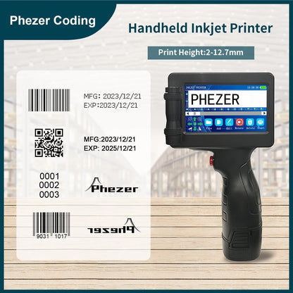 Phezer P17 Handheld Inkjet Printer - Expiry Date, Barcode, Label 28 Languages Ai-TechWorld