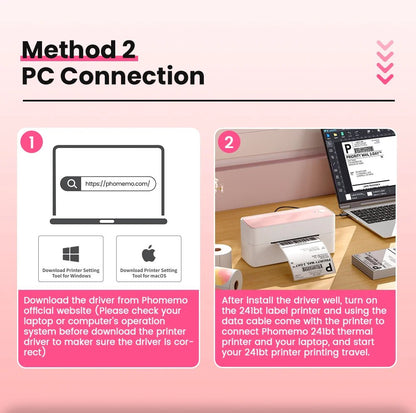 Phomemo 241 Bluetooth Thermal Label Printer Wireless Small Shipping Label Printer 4X6 Compatible with iPhone Android Mac Window Ai-TechWorld
