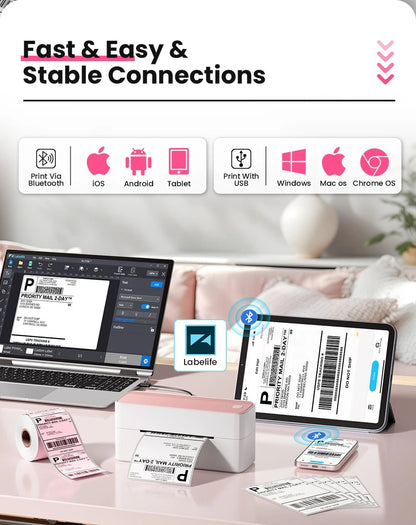 Phomemo 241 Bluetooth Thermal Label Printer Wireless Small Shipping Label Printer 4X6 Compatible with iPhone Android Mac Window Ai-TechWorld