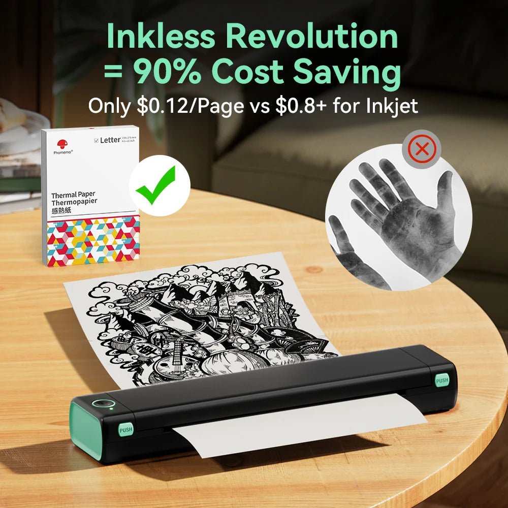 Phomemo M08F Wireless Thermal Printer: Portable Label Maker for Home Office Shipping Ai-TechWorld