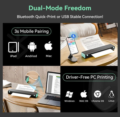 Phomemo M08F Wireless Thermal Printer: Portable Label Maker for Home Office Shipping Ai-TechWorld