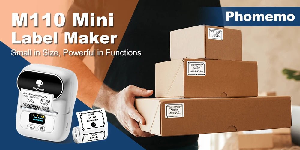 Phomemo M110 Self-adhesive Smart Thermal Label Printer for Business,Barcode Label, Price Tag, Address Wireless Sticker Printer Ai-TechWorld