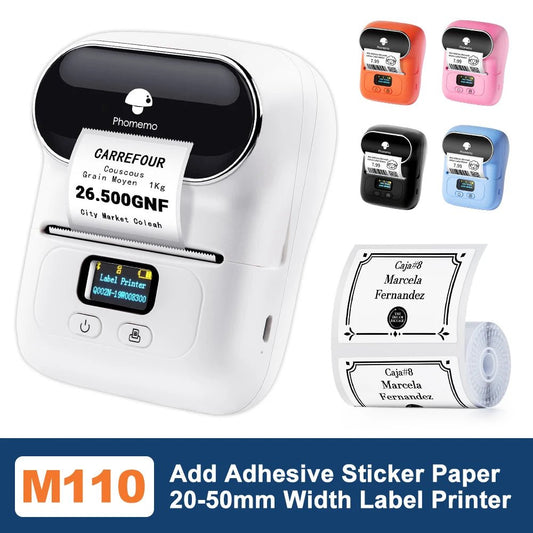 Phomemo M110 Self-adhesive Smart Thermal Label Printer for Business,Barcode Label, Price Tag, Address Wireless Sticker Printer Ai-TechWorld