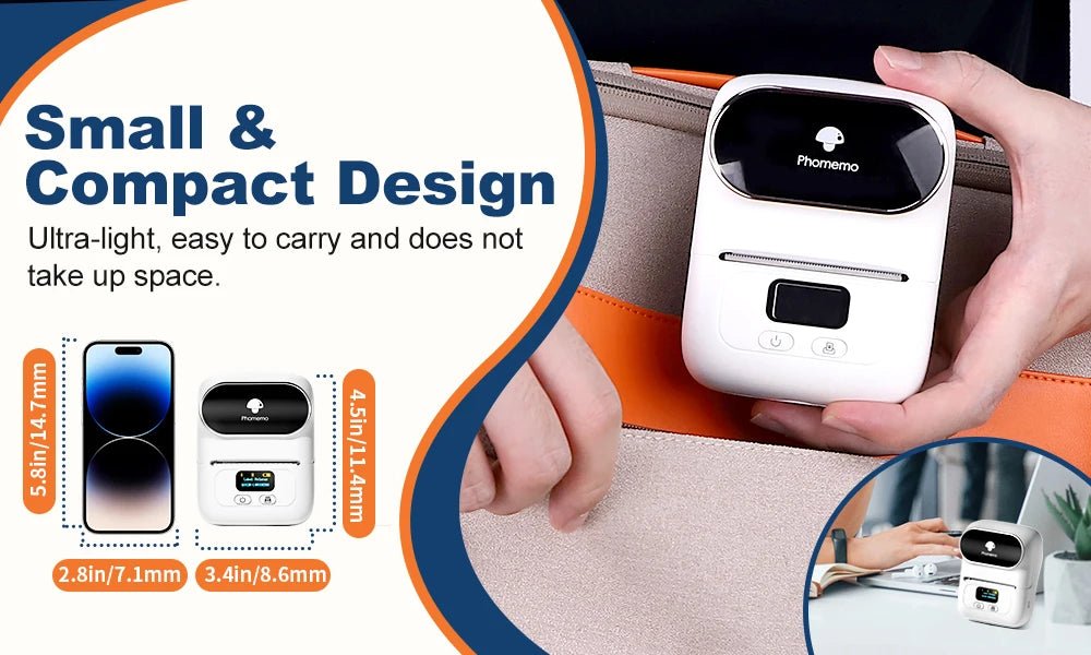 Phomemo M110 Self-adhesive Smart Thermal Label Printer for Business,Barcode Label, Price Tag, Address Wireless Sticker Printer Ai-TechWorld