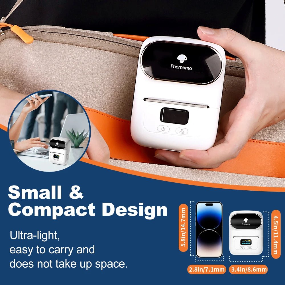 Phomemo M110 Self-adhesive Smart Thermal Label Printer for Business,Barcode Label, Price Tag, Address Wireless Sticker Printer Ai-TechWorld