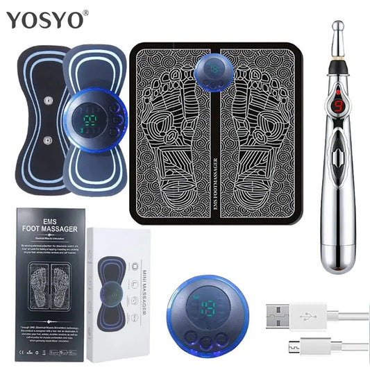 Portable Massage Foot Pad Massage Patch Massage Pen Cervical Neck and Back Full Body Massage Combination Set - Ai - TechWorld