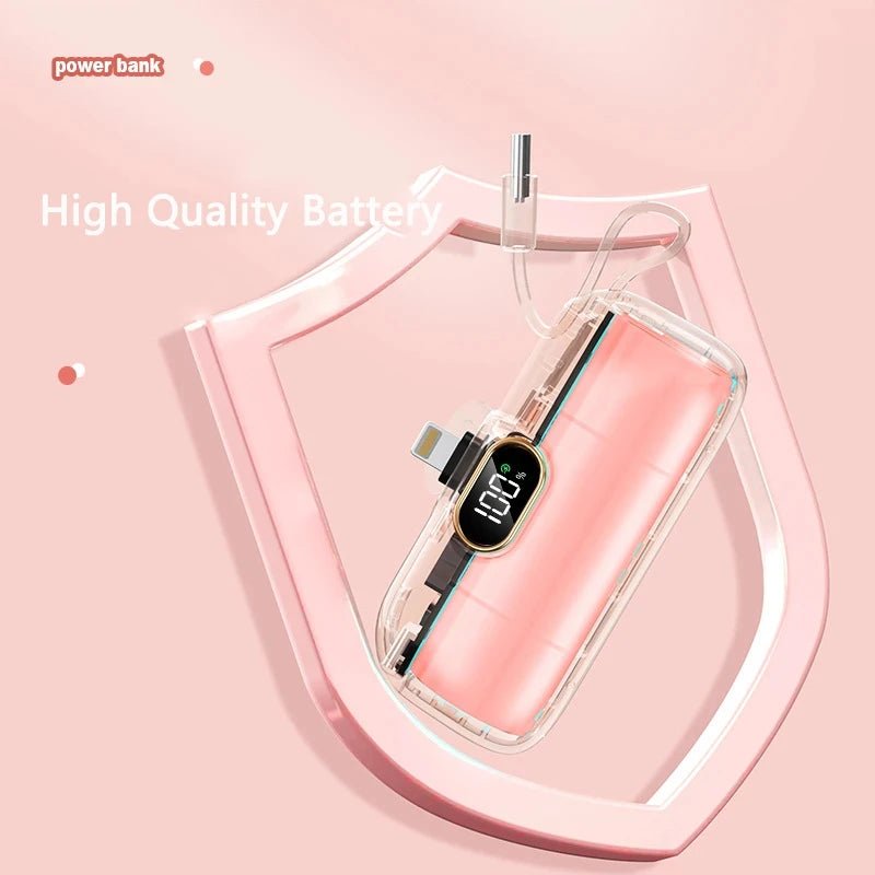Portable Mini Power Bank Type C Plug Built in Cable 22.5W Fast Charging for iPhone Samsung Xiaomi External Battery Ai-TechWorld