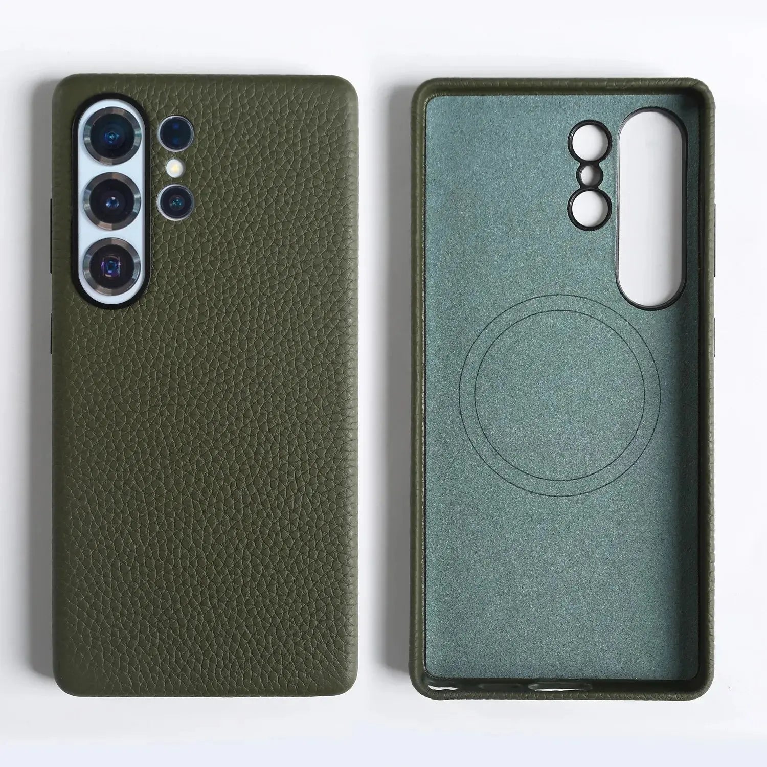 Premium Magnet Magsafe Case For Samsung Galaxy S25 Ultra Genuine Leather Cover Magnetic Funda S23Ultra S24 Cases Full Coverage - Ai - TechWorld