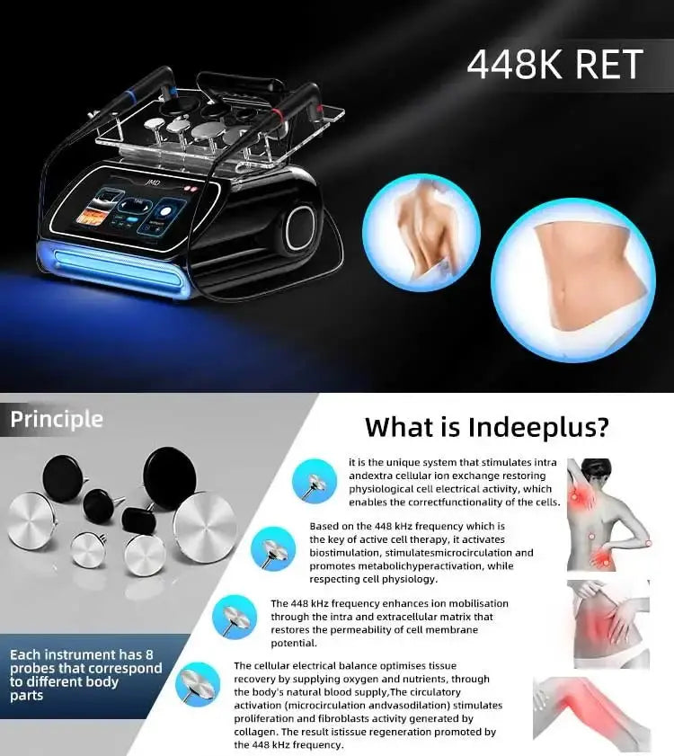 Professional 448K Physical Therapy CET RET RF Radiofrequency Indiba 448khz Physical Therapy CET RET RF CET RETMachine - Ai - TechWorld