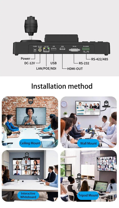PTZ Camera 4K 20X Zoom Video Conference Camera Kit Church Meeting live broadcast PTZ camera Controller for Video Conferencing - Ai - TechWorld