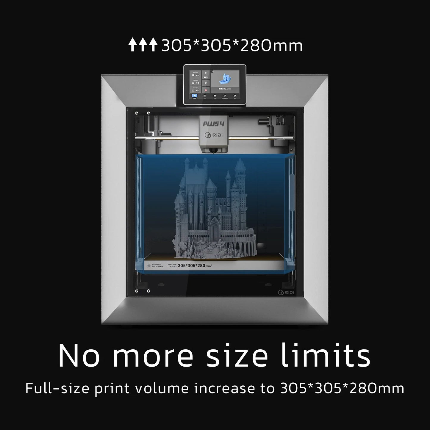 QIDI Plus 4 3D Printer, 600mm/s High-Speed 3D Printer withFull-auto Calibrati, Independent Dual Z-axis Motors, 55℃ Chamber Heat Ai-TechWorld