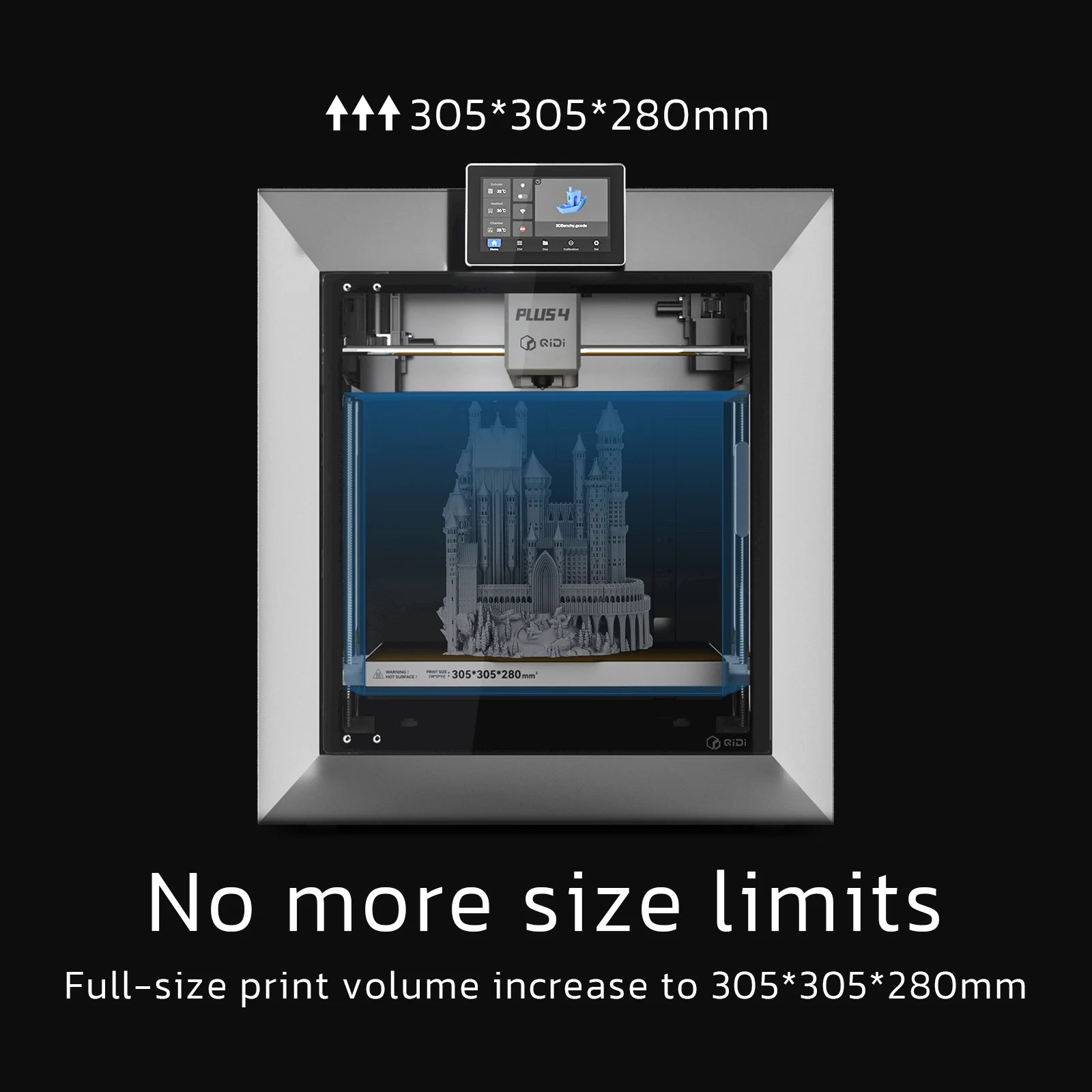 QIDI Plus 4 3D Printer, 600mm/s High-Speed 3D Printer withFull-auto Calibrati, Independent Dual Z-axis Motors, 55℃ Chamber Heat Ai-TechWorld