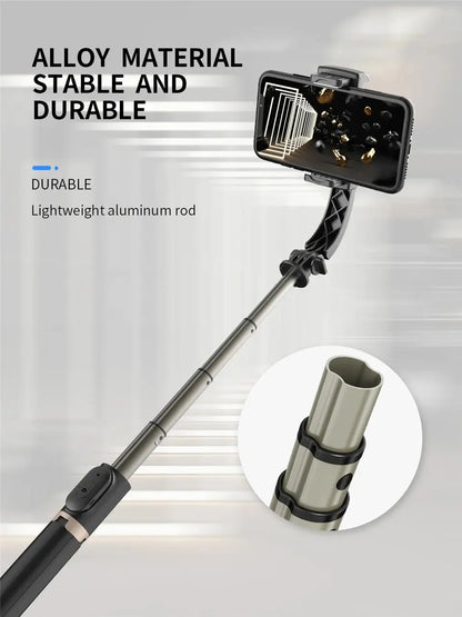 Roreta 2023 NEW Gimbal Stabilizer Selfie Stick Foldable Wireless Tripod with Bluetooth Shutter Monopod for IOS Android - Ai - TechWorld