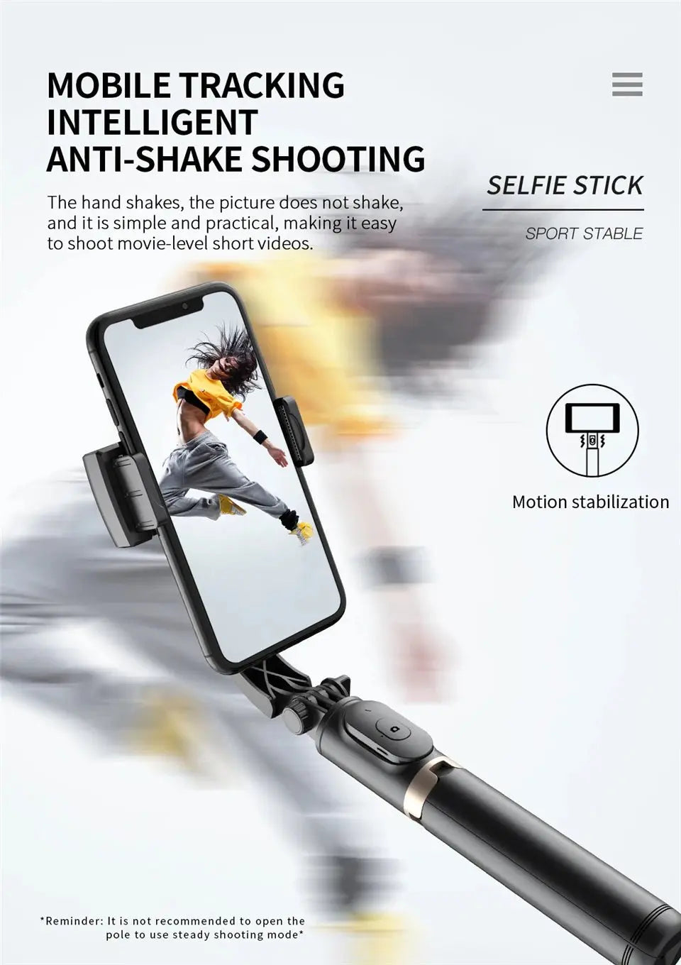 Roreta 2023 NEW Gimbal Stabilizer Selfie Stick Foldable Wireless Tripod with Bluetooth Shutter Monopod for IOS Android - Ai - TechWorld